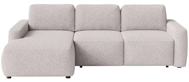 Ecksofa mit Schlaffunktion Carnos Mini, L-förmig, linksseitig, beige Chenille