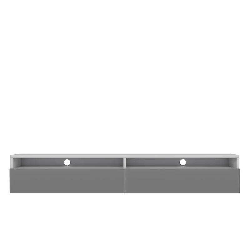 TV-Schrank Rednaw 180 cm Weiß matt / Grau glänzend