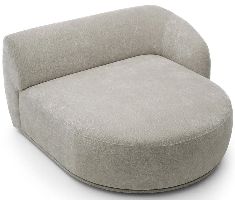 Modulares Ecksofa Bommo, L-förmig, rechtsseitig, grau-beige Chenille