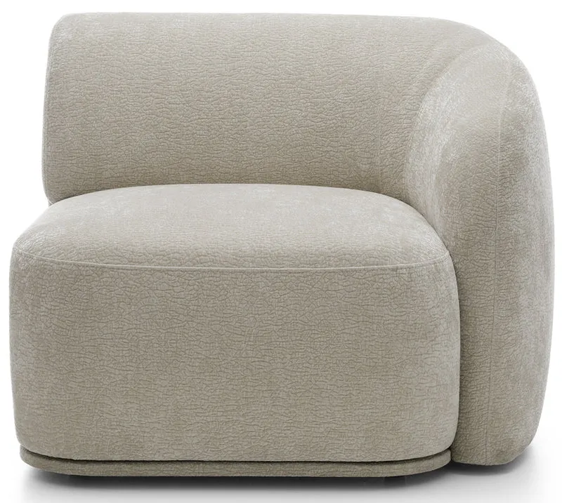 Einzelmodul Bommo rechtsseitig, grau-beige Chenille