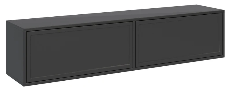 Hängender TV-Schrank Velveto mit zwei Klappen, 140 cm, schwarz
