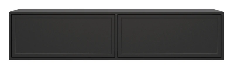 Hängender TV-Schrank Velveto mit zwei Klappen, 140 cm, schwarz