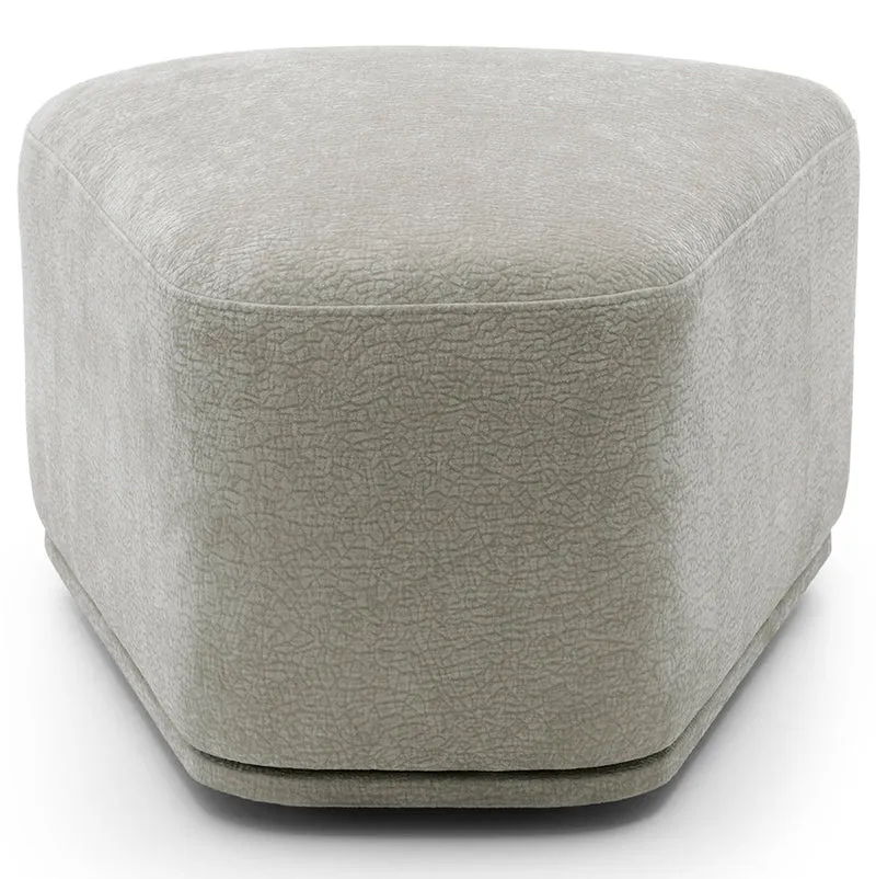 Modulares dreieckiges Hocker-Pouf Bommo in grau-beige Chenille
