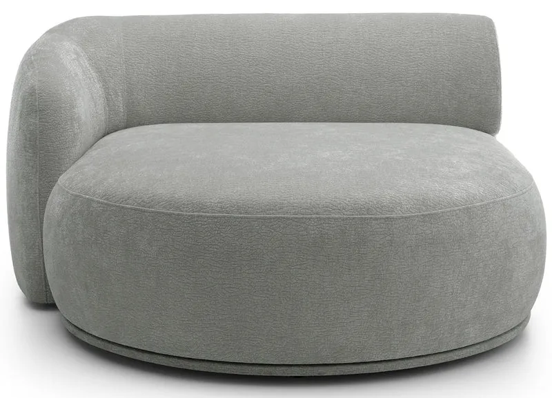 Modulare Ottomane Bommo linksseitig grauer Chenille