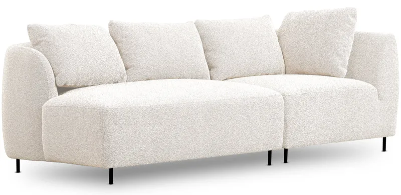 Modulares Sofa Lanomi in weißem Bouclé