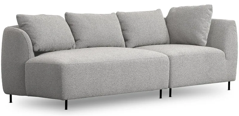 Modulares Sofa Lanomi in hellgrauem Bouclé