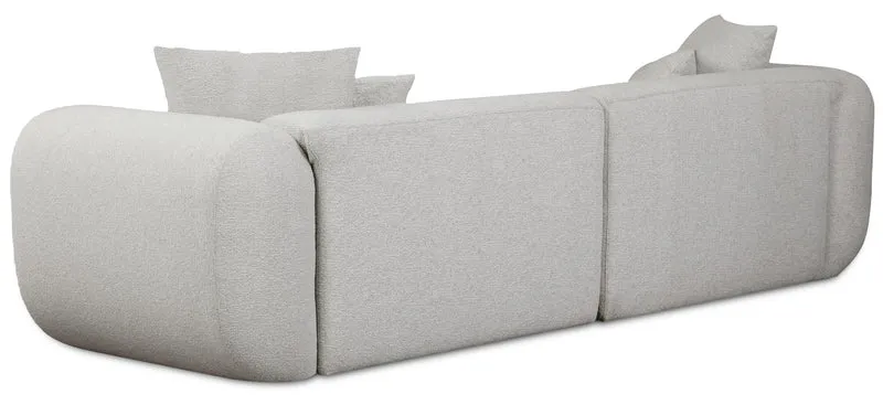 Modulares Ecksofa Baomi, L-förmig, linksseitig, hellgrauer Chenille-Stoff