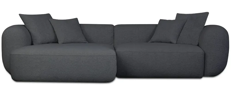Modulares Ecksofa Baomi L-förmig, linksseitig, dunkelgrauer Chenillestoff