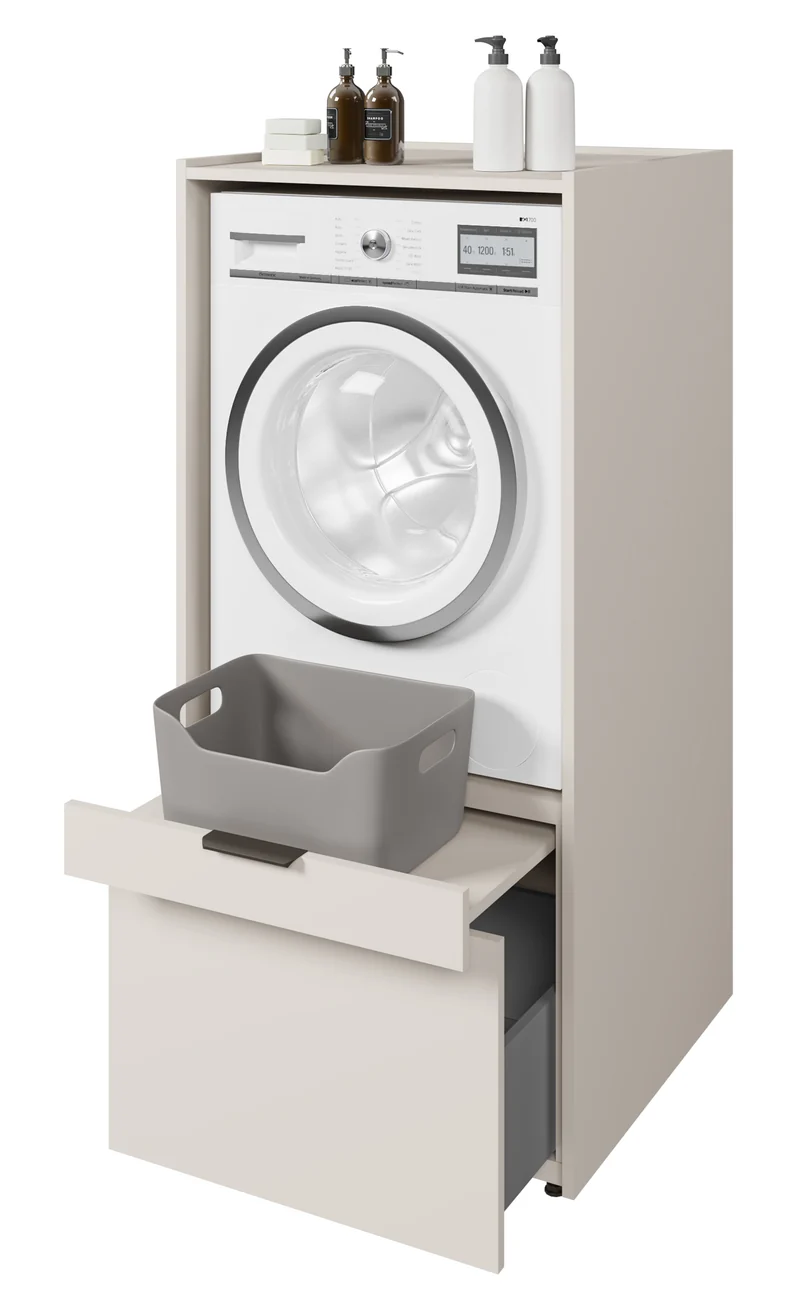 Waschmaschinenschrank Andiamo mit Schublade und Kaschmir-Regal