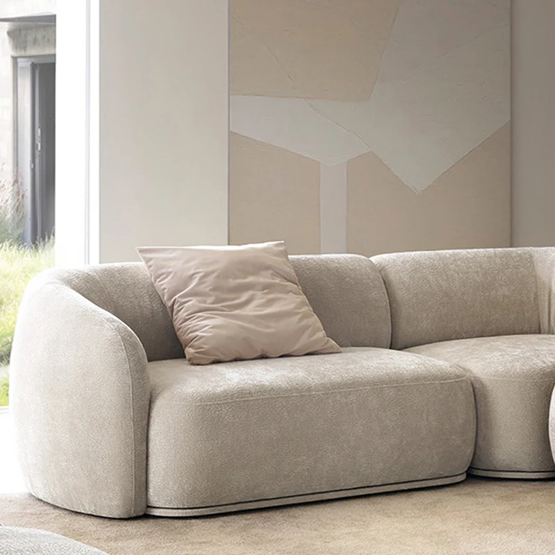 Modulares Ecksofa Bommo, L-förmig, rechtsseitig, grau-beige Chenille