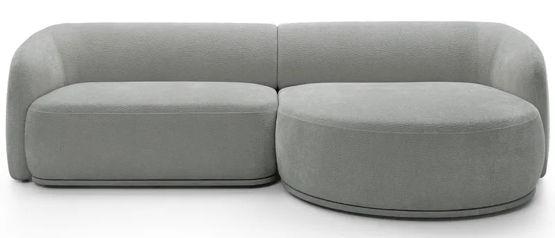 Modulares Ecksofa Bommo L-förmig, rechtsseitig, grau Chenille