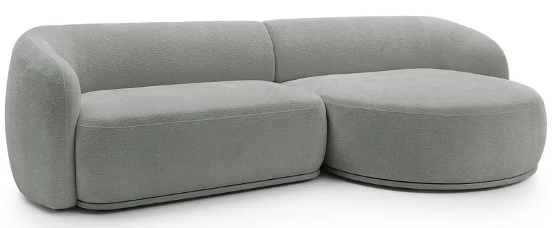 Modulares Ecksofa Bommo L-förmig, rechtsseitig, grau Chenille