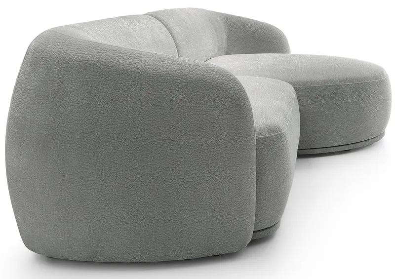 Modulares Ecksofa Bommo L-förmig, rechtsseitig, grau Chenille