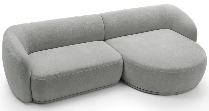 Modulares Ecksofa Bommo L-förmig, rechtsseitig, grau Chenille