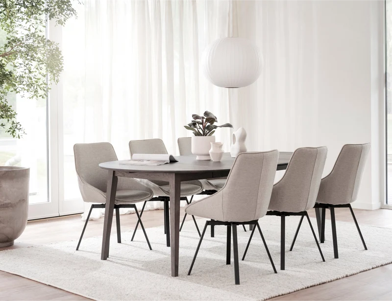 Polsterstuhl Lida, beige-grau