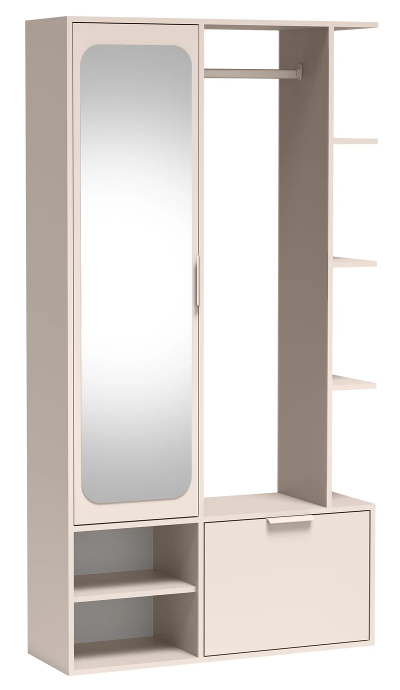 Flur-Set Nala mit Spiegel und 100 cm langer Stange in Kaschmir