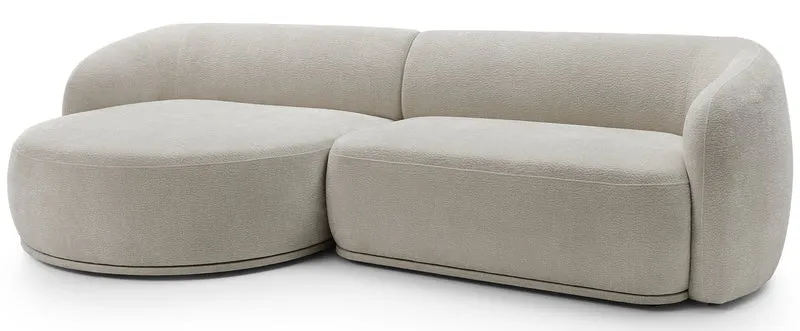 Modulares Ecksofa Bommo L-förmig linksseitig grau-beige Chenille