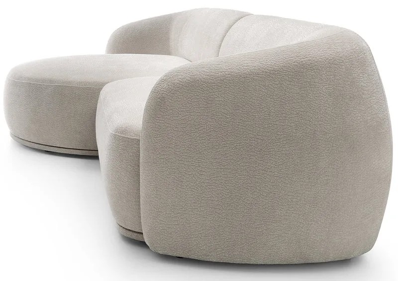 Modulares Ecksofa Bommo L-förmig linksseitig grau-beige Chenille