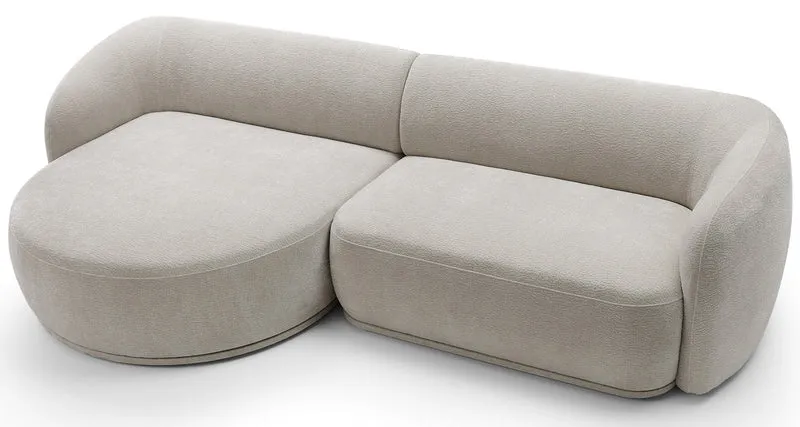Modulares Ecksofa Bommo L-förmig linksseitig grau-beige Chenille
