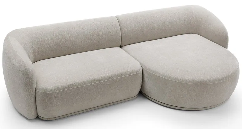 Modulares Ecksofa Bommo, L-förmig, rechtsseitig, grau-beige Chenille