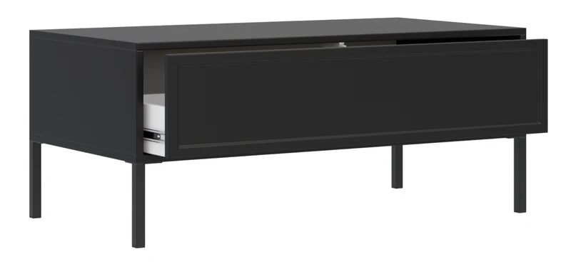 Velveto Couchtisch mit Schublade 100x50 cm schwarz