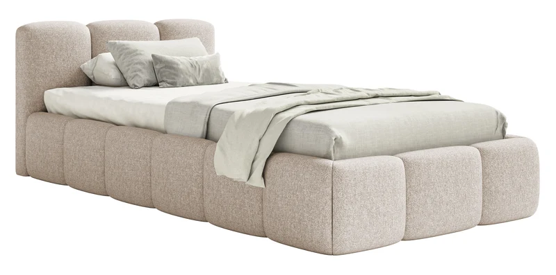 Polsterbett 90x200 cm Cloudy Low hellbeige Chenille, hydrophob