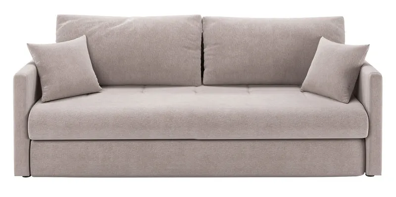 Dreisitziges Schlafsofa Lorro mit Stauraum, grau-beige Chenille