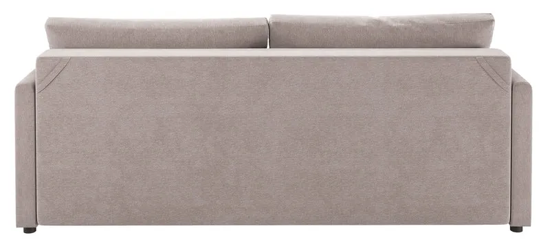 Dreisitziges Schlafsofa Lorro mit Stauraum, grau-beige Chenille