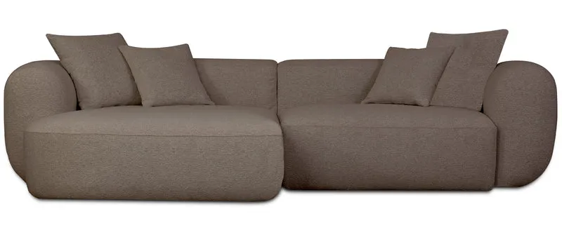 Modulare Eckcouch Baomi L-förmig, linksseitig, hellbraunes Chenille