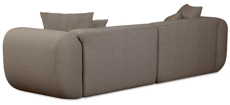 Modulare Eckcouch Baomi L-förmig, linksseitig, hellbraunes Chenille