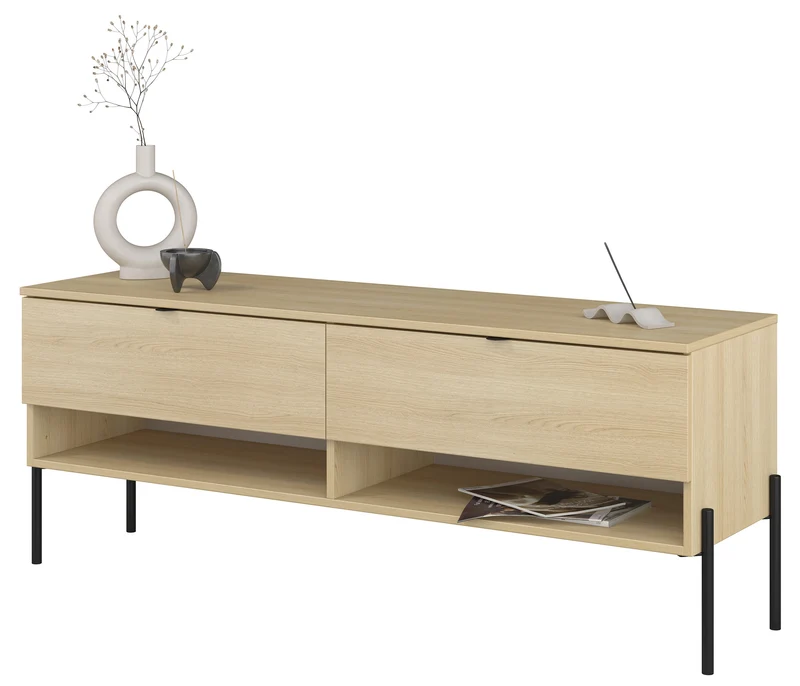 TV-Schrank Ore mit zwei Schubladen, 140 cm, Lindberg-Eiche