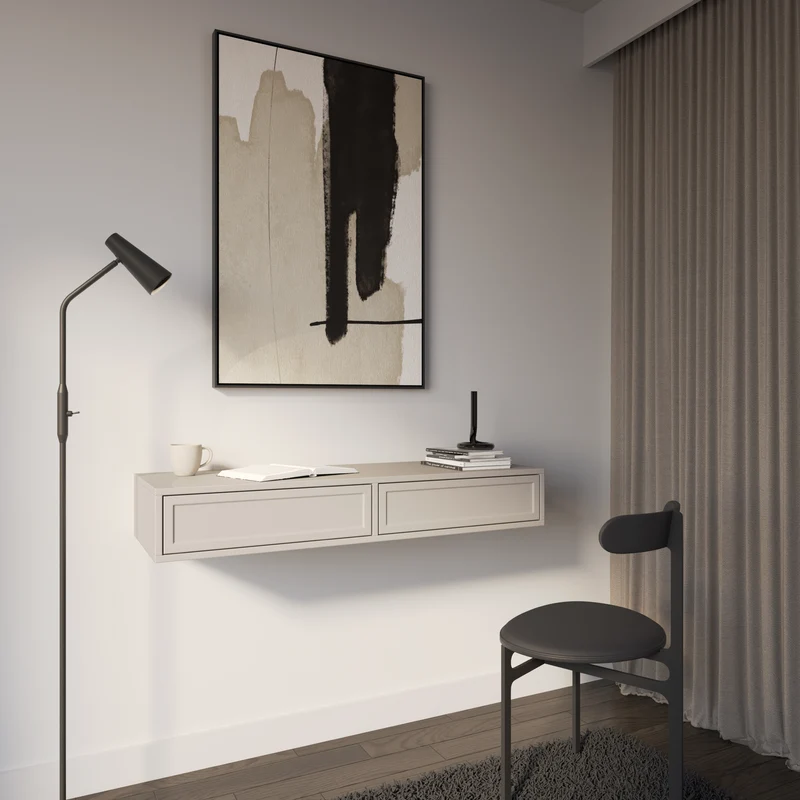 Velveto Schminktisch mit zwei Schubladen, 110 cm, Kaschmir
