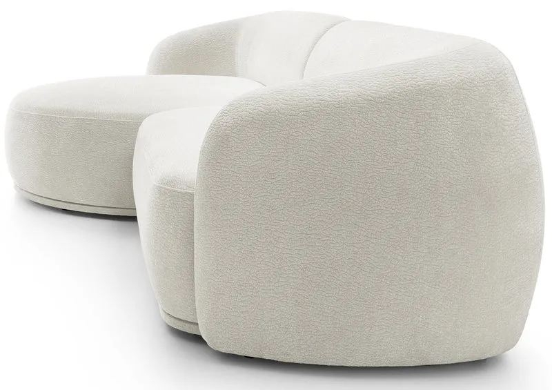 Modulares Ecksofa Bommo L-förmig linksseitig, cremefarben, Chenille