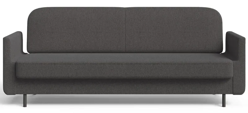Ausziehbares Dreisitzer-Sofa Ovelio in grauem, hydrophobem Chenille-Stoff