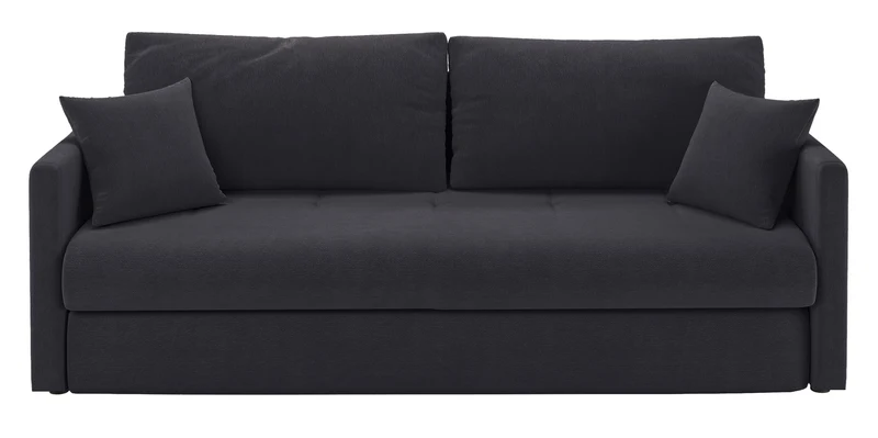 Dreisitziges ausklappbares Sofa Lorro mit Stauraum, Graphit Chenille