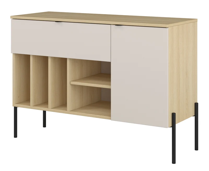 Einzeltür-Kommode Ore mit Schublade, 105 cm, Lindberg-Eiche/Kaschmir