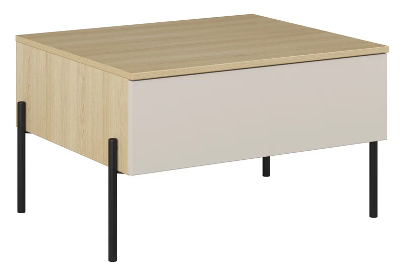 Ore Couchtisch mit Schublade 70x60 cm Lindberg Eiche/Kaschmir
