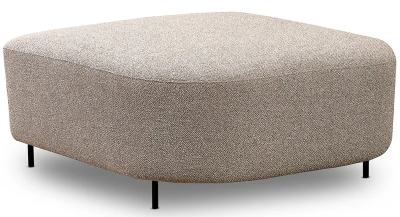 Modulares Ecksofa Lanomi L-förmig, rechtsseitig, beige Bouclé