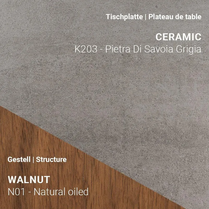 Esstisch TERRA T0500 - Keramik & Nussbaum