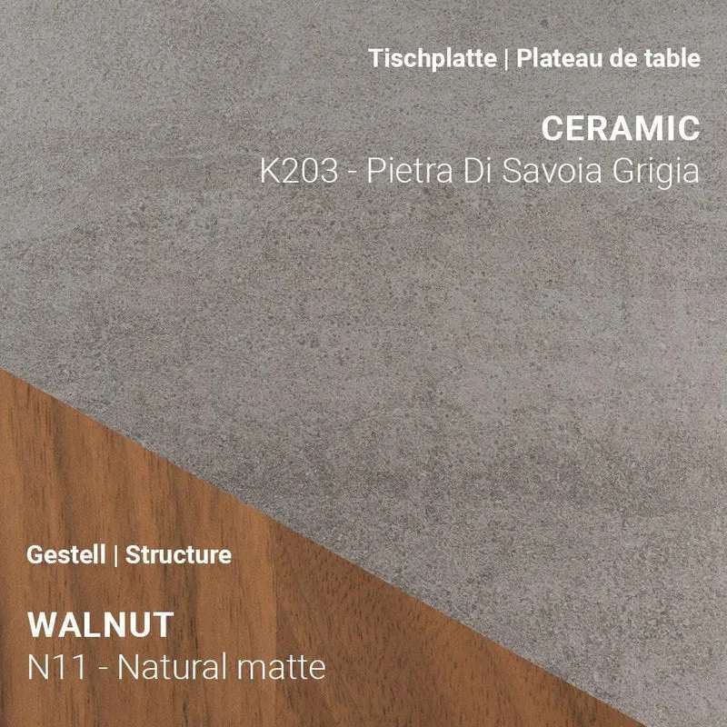 Esstisch TERRA T0500 - Keramik & Nussbaum