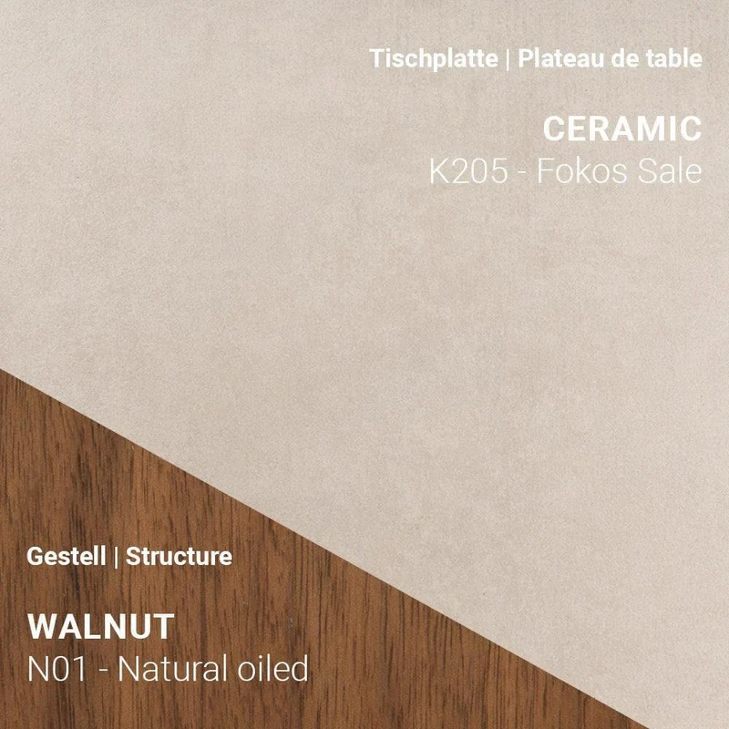 Esstisch TERRA T0500 - Keramik & Nussbaum