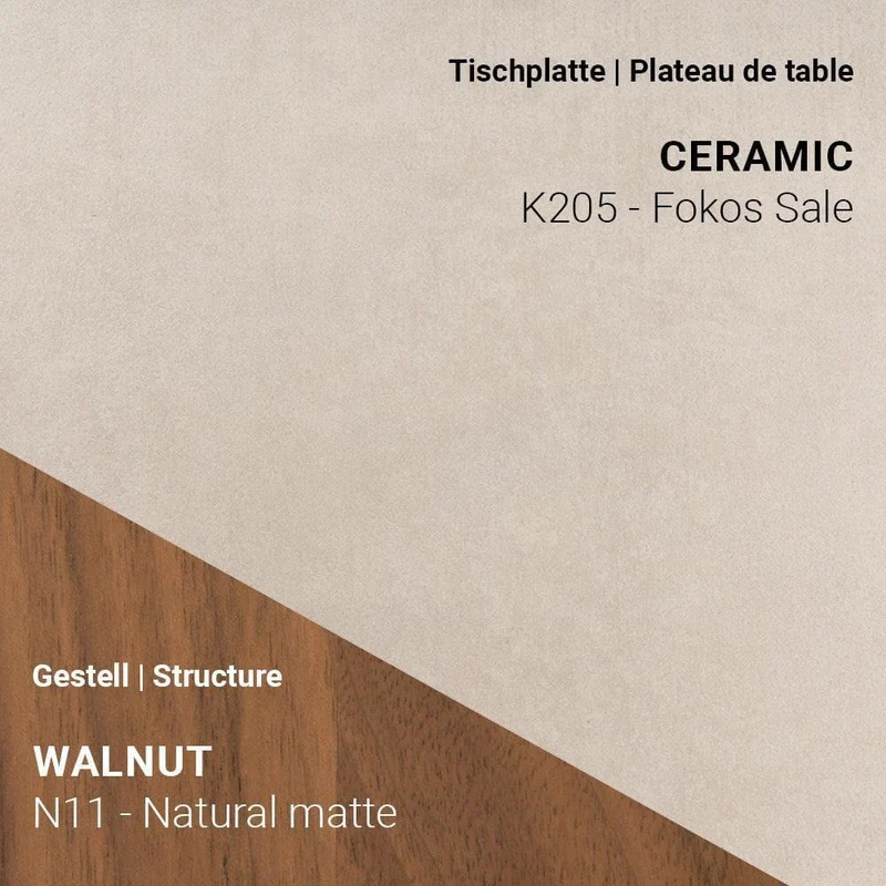 Esstisch TERRA T0500 - Keramik & Nussbaum