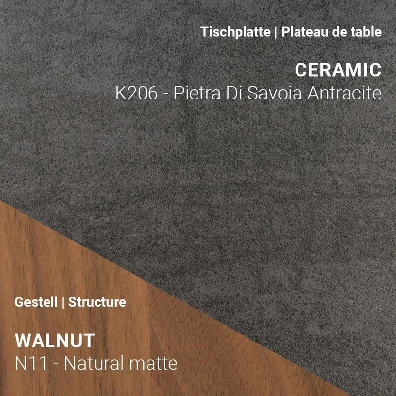 Esstisch TERRA T0500 - Keramik & Nussbaum