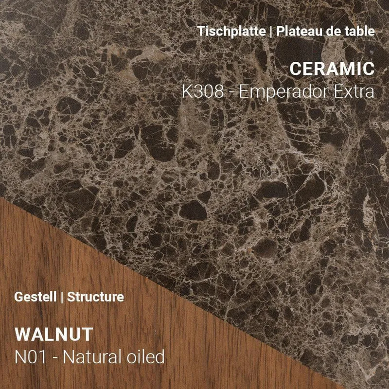 Esstisch TERRA T0500 - Keramik & Nussbaum