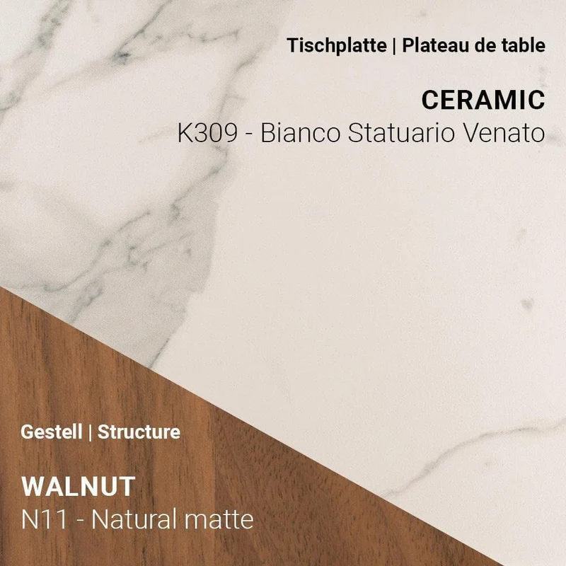 Esstisch TERRA T0500 - Keramik & Nussbaum