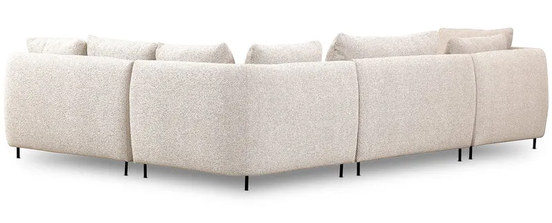 Modulares Ecksofa Lanomi U-förmig, rechtsseitig, cremefarbenes Bouclé