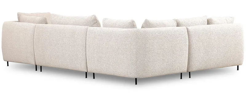Modulares Ecksofa Lanomi U-förmig linksseitig weiß Bouclé