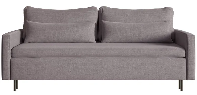 Dreisitziges Schlafsofa Umpro mit Stauraum, grau-braun, pflegeleichter Chenillestoff