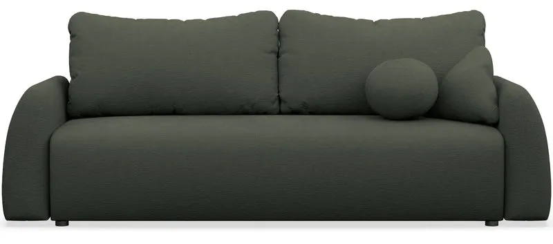 Dreisitziges ausklappbares Sofa Nubelle, dunkelgrün, hydrophober Chenille-Stoff