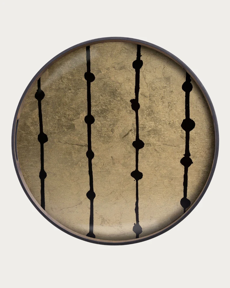 Tablett GILDED LAYERS BROWN DOTS - Ø48